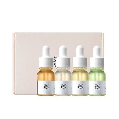 Beauty of Joseon - Hanbang Serum Discovery Kit consists of the entire range in mini 10ml bottles, featuring treatments to brighten, soothe, rejuvenate and moisturize.